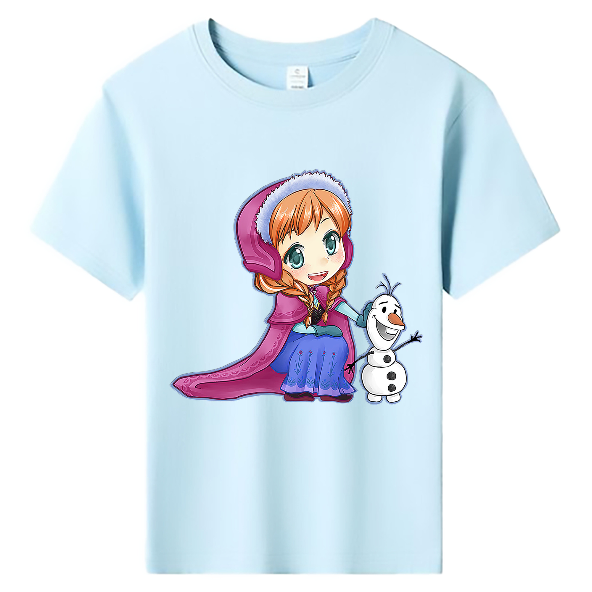 （画像用） アナと雪の女王 アンナ エルサ Frozen Anna Elsa 綿100％キッズTシャツ（フロントプリント）